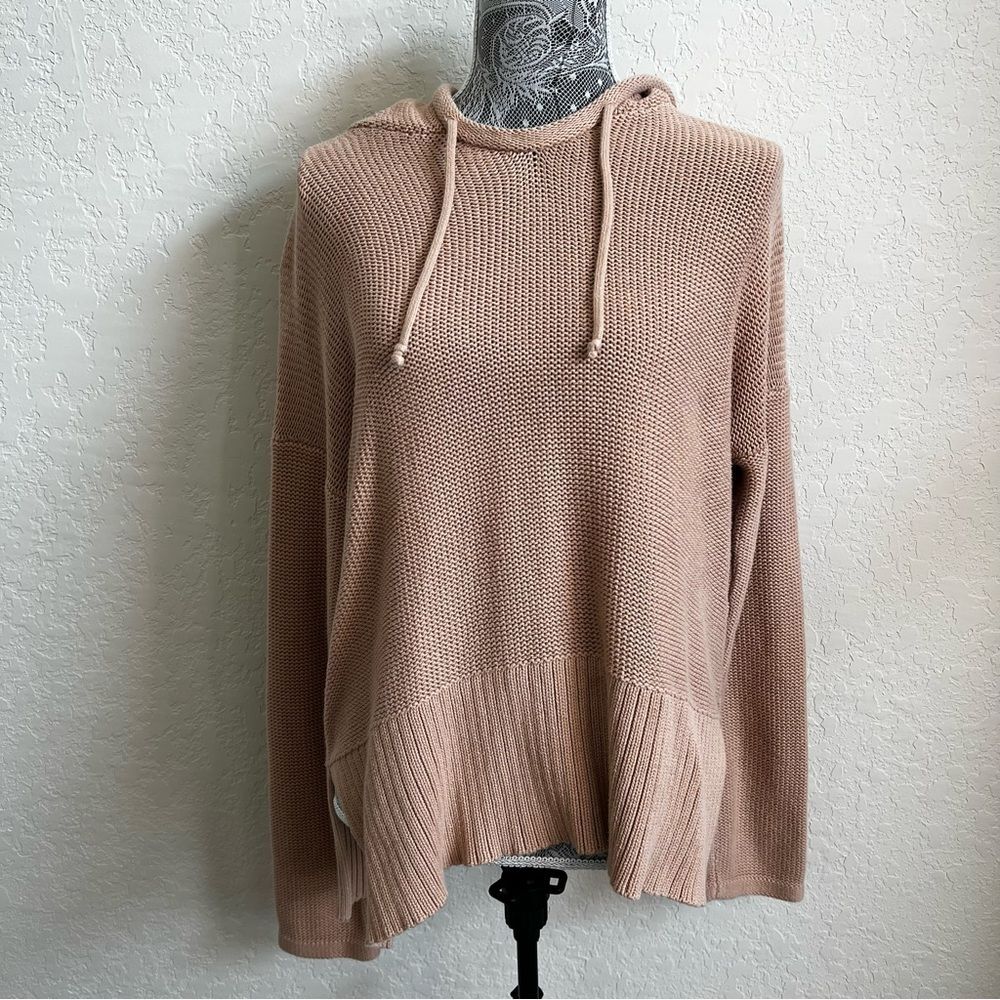 T by Alexander Wang Tan Knit Hooded Sweater Women’s Size Small